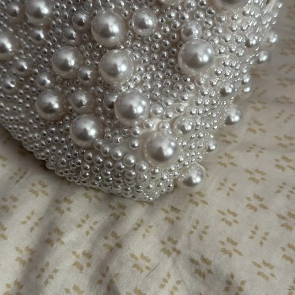 SIMKHAI Ellerie Imitation Pearl Embellished Mini Hobo Bag - Picture 11 of 12